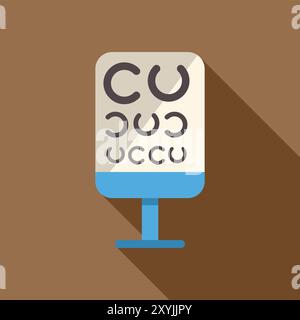Il grafico di Snellen, comunemente utilizzato per gli esami oculari, visualizza le lettere per un test di acuità visiva Illustrazione Vettoriale