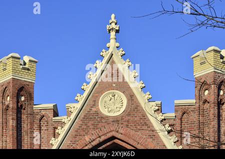 Porta di Brandeburgo, fortificazioni di Koenigsberg, neogotico XIX secolo. Kaliningrad (Koenigsberg prima del 1946), Russia, Europa Foto Stock