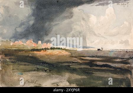 Samuel Palmer, a Hailsham, Sussex; a Storm Approing, Landscape painting 1821 Foto Stock