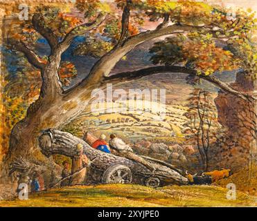 Samuel Palmer Landscape painting, The Timber Wain, 1833-1834 Foto Stock