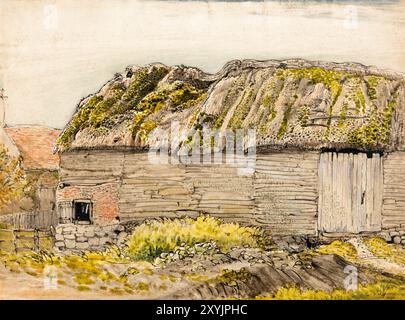 Samuel Palmer, Un fienile con un tetto Mossy, Shoreham, dipinto prima del 1881 Foto Stock