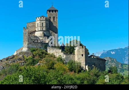 Basilika von Valeria, Basilique de Valere, Sitten, Sion, Wallis, Schweiz *** Basilica Valere, Basilique de Valere, Sion, Vallese, Svizzera *** Basilio Foto Stock