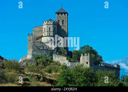 Basilika von Valeria, Basilique de Valere, Sitten, Sion, Wallis, Schweiz *** Basilica Valere, Basilique de Valere, Sion, Vallese, Svizzera *** Basilio Foto Stock