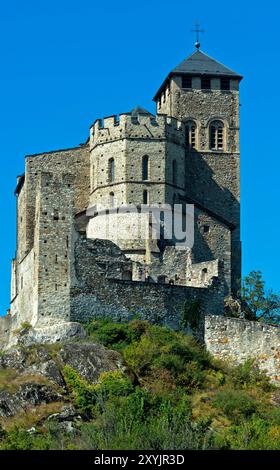 Basilika von Valeria, Basilique de Valere, Sitten, Sion, Wallis, Schweiz *** Basilica Valere, Basilique de Valere, Sion, Vallese, Svizzera *** Basilio Foto Stock