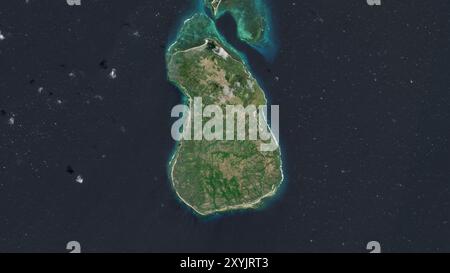 Isola di Caluya nel Mare di Sulu su un'immagine satellitare scattata l'11 febbraio 2024 Foto Stock