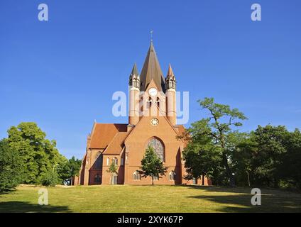 Halle Pauluskirche, Halle, la chiesa protestante di Paulus in stile gotico mattone Foto Stock