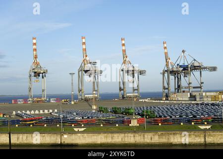 Porto container Bremerhaven. ContainerHarbour Bremerhaven Foto Stock