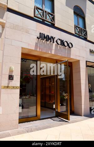 Negozio di moda JIMMY CHOO a Rodeo Drive, Beverly Hills, California Foto Stock