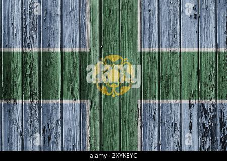 Bandiera del Derbyshire dipinta su telaio in legno Foto Stock