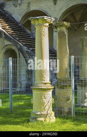 Colonne, Lusthausruine Stoccarda nel giardino del palazzo centrale, parco del palazzo, scalinata dell'ex edificio rinascimentale costruito da Georg Beer nel 16t Foto Stock