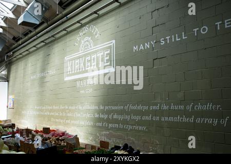 Leeds Inghilterra: 3 giugno 2024: Leeds Kirkgate Market, famoso negozio Foto Stock