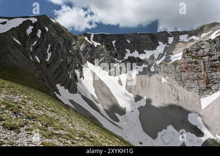 Parte superiore del Redentore riprese dal lato del monte Vettore Foto Stock