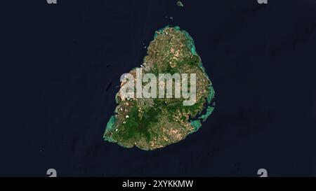 Isola Mauritius nell'Oceano Indiano su un'immagine satellitare scattata il 4 novembre 2021 Foto Stock