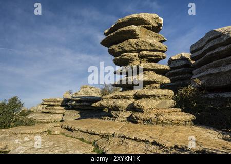 El Tornillo del Torca, monumento naturale, Paraje Natural Torcal de Antequera, Terminos muncommunes de Antequera y Villanueva de la Concepcion, provincia Foto Stock