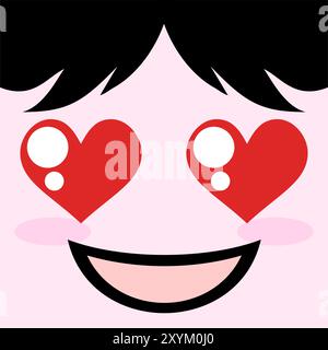 design "face in love" Illustrazione Vettoriale