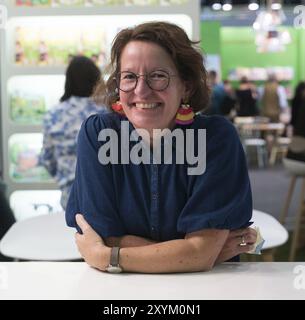 FRANCOFORTE SUL MENO, Germania, 21 ottobre 2022: Margit Auer (*1967, scrittore tedesco, Die Schule der magischen Tiere) alla 74a Fiera del Libro di Francoforte, Europ Foto Stock