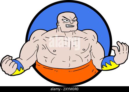 illustrazione wrestler Illustrazione Vettoriale