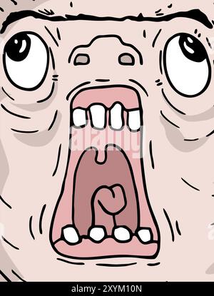 Un uomo buffo che faccia un'illustrazione Illustrazione Vettoriale