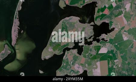 Isola Ummanz nel Mar Baltico su un'immagine satellitare scattata il 23 ottobre 2023 Foto Stock