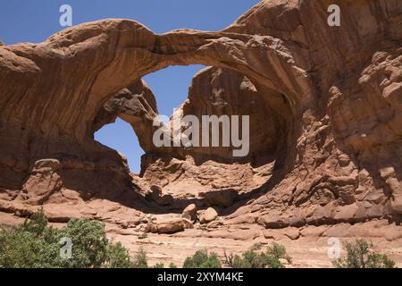 Der Double Arch im Arches National Park nello Utah Foto Stock