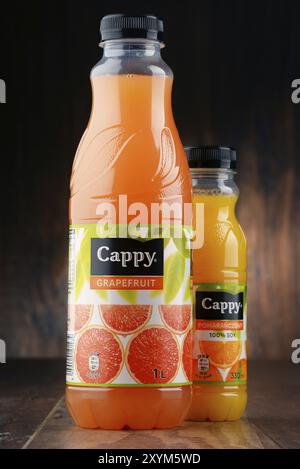 Cappy è un marchio di succhi di frutta e bevande analcoliche aromatizzate alla frutta di proprietà della Coca-Cola Company e venduta in oltre 25 paesi, in Europa, Africa e AS Foto Stock