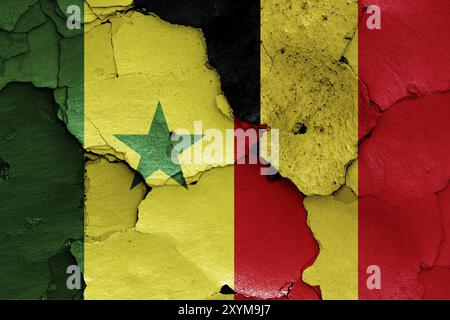 Bandiere del Senegal e del Belgio Foto Stock