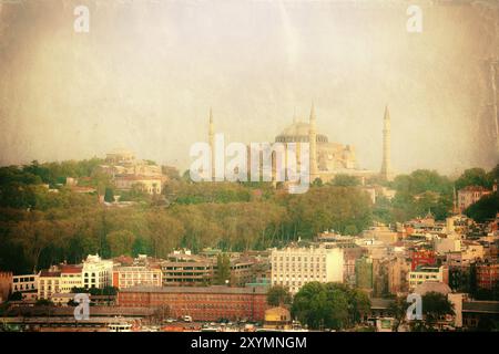 Foto d'epoca della vista urbana di Istanbul, Turchia, Asia Foto Stock