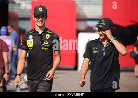 Oliver Bearman, Andrea Kimi Antonelli, Prema Racing, Formel 2, ITA, Formel 1 Weltmeisterschaft, Gran Premio d'Italia, autodromo Nazionale Monza, 30.08.2024 foto: Eibner-Pressefoto/Annika Graf Foto Stock