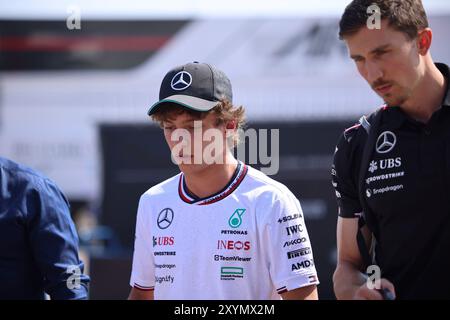 Monza, Italien. 29 agosto 2023. Andrea Kimi Antonelli, Mercedes Junior Team, Formel 2, Prema Racing, ITA, Formel 1 Weltmeisterschaft, Gran Premio d'Italia, autodromo Nazionale Monza, 30.08.2024 foto: Eibner-Pressefoto/Annika Graf crediti: dpa/Alamy Live News Foto Stock