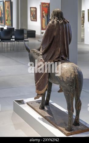 Asino di palma, figura in legno del 1520 circa, Museo Diocesano, Rottenburg, Baden-Wuerttemberg, Germania, Europa Foto Stock