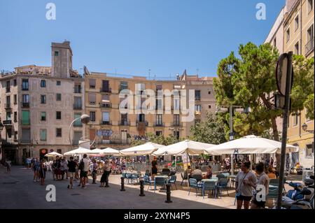 Barcellona, Spagna - 3 agosto 2024: Placa de George Orwell nel quartiere gotico. Foto Stock