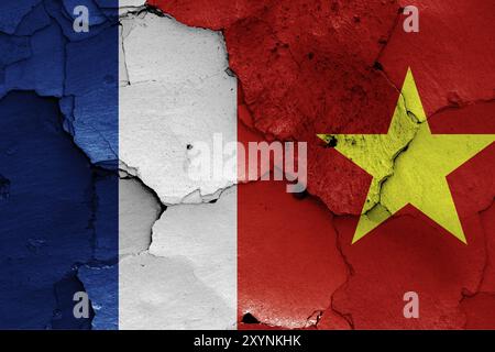 Bandiere dell'Indocina francese e del Vietnam del Nord Foto Stock