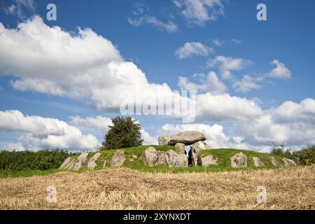 Antica tomba sull'isola di Mon, Danimarca, Europa Foto Stock