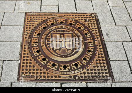 Kanaldeckel Foto Stock