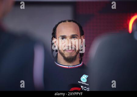 Monza, Italien. 30 agosto 2024. 44 Lewis Hamilton (Mercedes AMG Petronas Formula One Team, #44), ITA, Formel 1 Weltmeisterschaft, Gran Premio d'Italia, Freies Training 2, 30.08.2024 foto: Eibner-Pressefoto/Annika Graf Credit: dpa/Alamy Live News Foto Stock