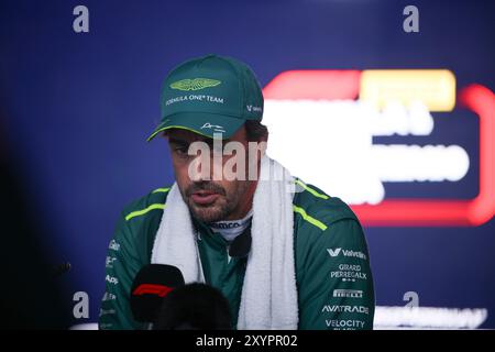 Monza, Italien. 30 agosto 2024. 14Fernando Alonso (Aston Martin Aramco Formula One Team, #14), ITA, Formel 1 Weltmeisterschaft, Gran Premio d'Italia, Freies Training 2, 30.08.2024 foto: Eibner-Pressefoto/Annika Graf Credit: dpa/Alamy Live News Foto Stock