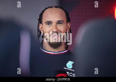 Monza, Italien. 30 agosto 2024. 44 Lewis Hamilton (Mercedes AMG Petronas Formula One Team, #44), ITA, Formel 1 Weltmeisterschaft, Gran Premio d'Italia, Freies Training 2, 30.08.2024 foto: Eibner-Pressefoto/Annika Graf Credit: dpa/Alamy Live News Foto Stock