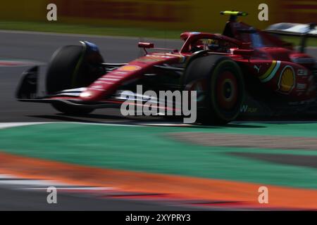 55 nel corso della sessione di prove, 30 agosto, del Gran Premio d'Italia 2024 di Formula 1 Pirelli, in programma presso l'autodromo Nazionale di Monza a Monza (MB) Italia - dal 29 agosto al 1 settembre 2024 Credit: Independent Photo Agency Srl/Alamy Live News Foto Stock