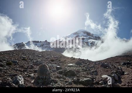 Foto del vulcano Chimborazo, Ecuador. Foto Stock