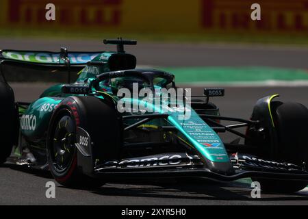 Monza, Italia. 30 agosto 2024. Lance Stroll (CAN) - Aston Martin Aramco F1 Team - Aston Martin AMR24 - Mercedes durante la sessione di prove, agosto 30, del Gran Premio d'Italia 2024 Pirelli di Formula 1, in programma presso l'autodromo Nazionale di Monza a Monza (MB) Italia - agosto 29 al 1 settembre 2024 (foto di Alessio De Marco/Sipa USA) credito: SIPA USA/Alamy Live News Foto Stock