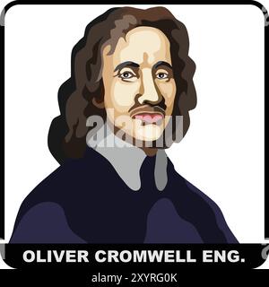 Il monarca inglese Oliver Cromwell Illustrazione Vettoriale