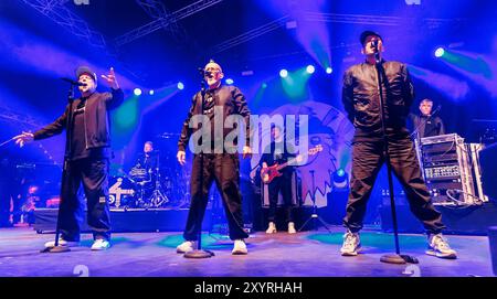 Jamel, Germania. 30 agosto 2024. Il gruppo hip-hop tedesco Die Fantastischen Vier suona il primo giorno del festival 'Jamel Rockt den Förster'. Credito: Markus Scholz/dpa/Alamy Live News Foto Stock