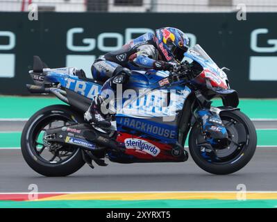 Alvcaniz, Spagna. 30 agosto 2024. 25 Raul Fernandez (Spa-Aprilia Racing) durante il Moto Grand Prix GoPro di Aragon prove libere MotoGP venerdì, MotoGP di Spagna sul circuito Motorland di Alcaniz il 30 agosto 2024 ad Alcaniz, Spagna. (Foto di Fabio Averna/Sipa USA) credito: SIPA USA/Alamy Live News Foto Stock