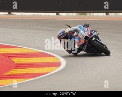 Alvcaniz, Spagna. 30 agosto 2024. 88 Miguel Oliveira (Por-Aprilia Racing) durante il Moto Grand Prix GoPro di Aragon prove libere MotoGP venerdì, MotoGP di Spagna sul circuito Motorland di Alcaniz il 30 agosto 2024 ad Alcaniz, Spagna. (Foto di Fabio Averna/Sipa USA) credito: SIPA USA/Alamy Live News Foto Stock