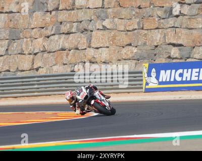 Alvcaniz, Spagna. 30 agosto 2024. 30 Takaaki Nakagami (Gia-Honda LCR) durante il Moto Grand Prix GoPro di Aragon prove libere MotoGP venerdì, MotoGP di Spagna sul circuito Motorland di Alcaniz il 30 agosto 2024 ad Alcaniz, Spagna. (Foto di Fabio Averna/Sipa USA) credito: SIPA USA/Alamy Live News Foto Stock