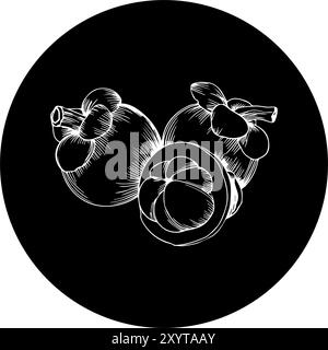 illustrazione dell'icona del mangostano Illustrazione Vettoriale