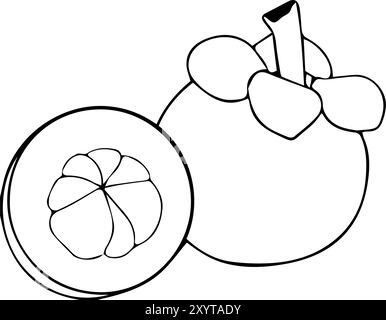 illustrazione dell'icona del mangostano Illustrazione Vettoriale