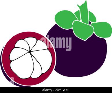 illustrazione dell'icona del mangostano Illustrazione Vettoriale