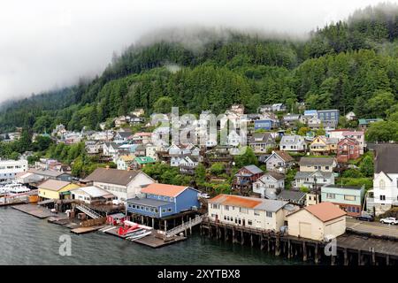 Edifici colorati a Ketchikan, Alaska, USA Foto Stock