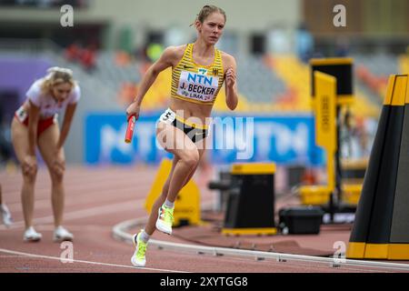 Jana Marie BECKER (Koenigsteiner LV), GERMANIA, 4x400 m staffetta femminile PER, Leichtathletik, atletica leggera, U20 World Athletics Championships Lima 24, U20 Leichtathletik Weltmeisterschaften, 30.08.2024, foto: Eibner-Pressefoto/Jan Papenfuss Foto Stock